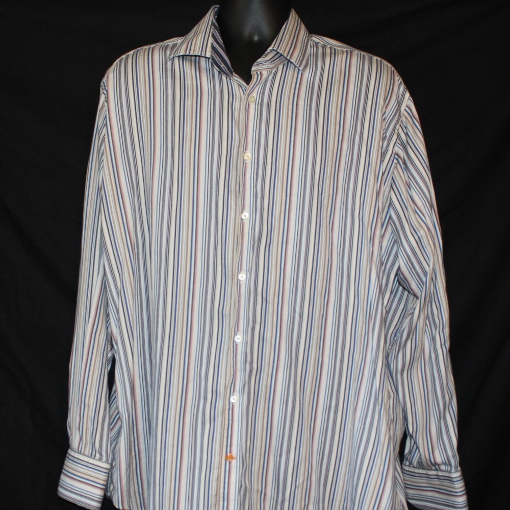 Thomas Dean XXL Muilt color Stripped Shirt